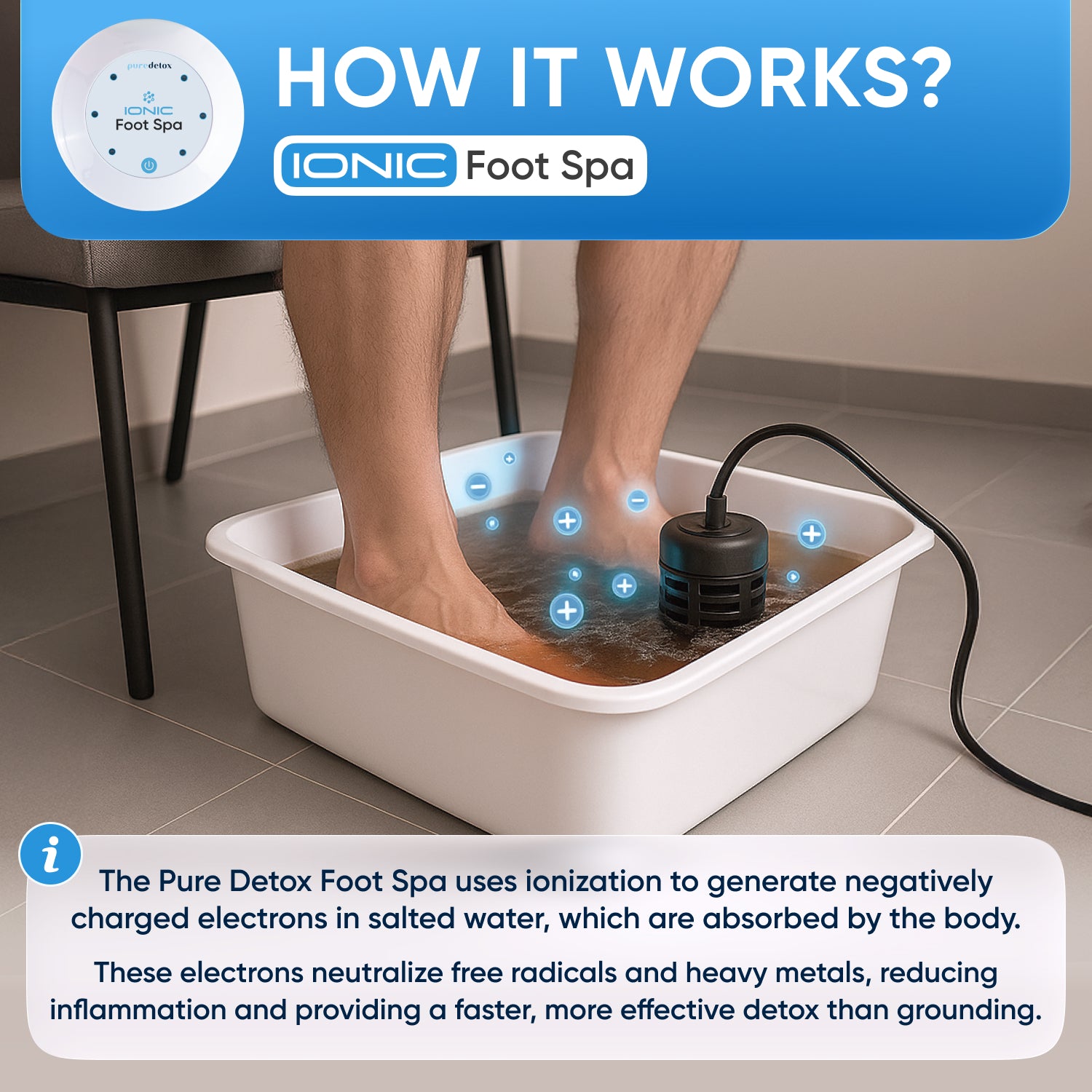Pure Detox Ionic Foot Spa | Remove Toxins and Heavy Metals for a Healthier Life