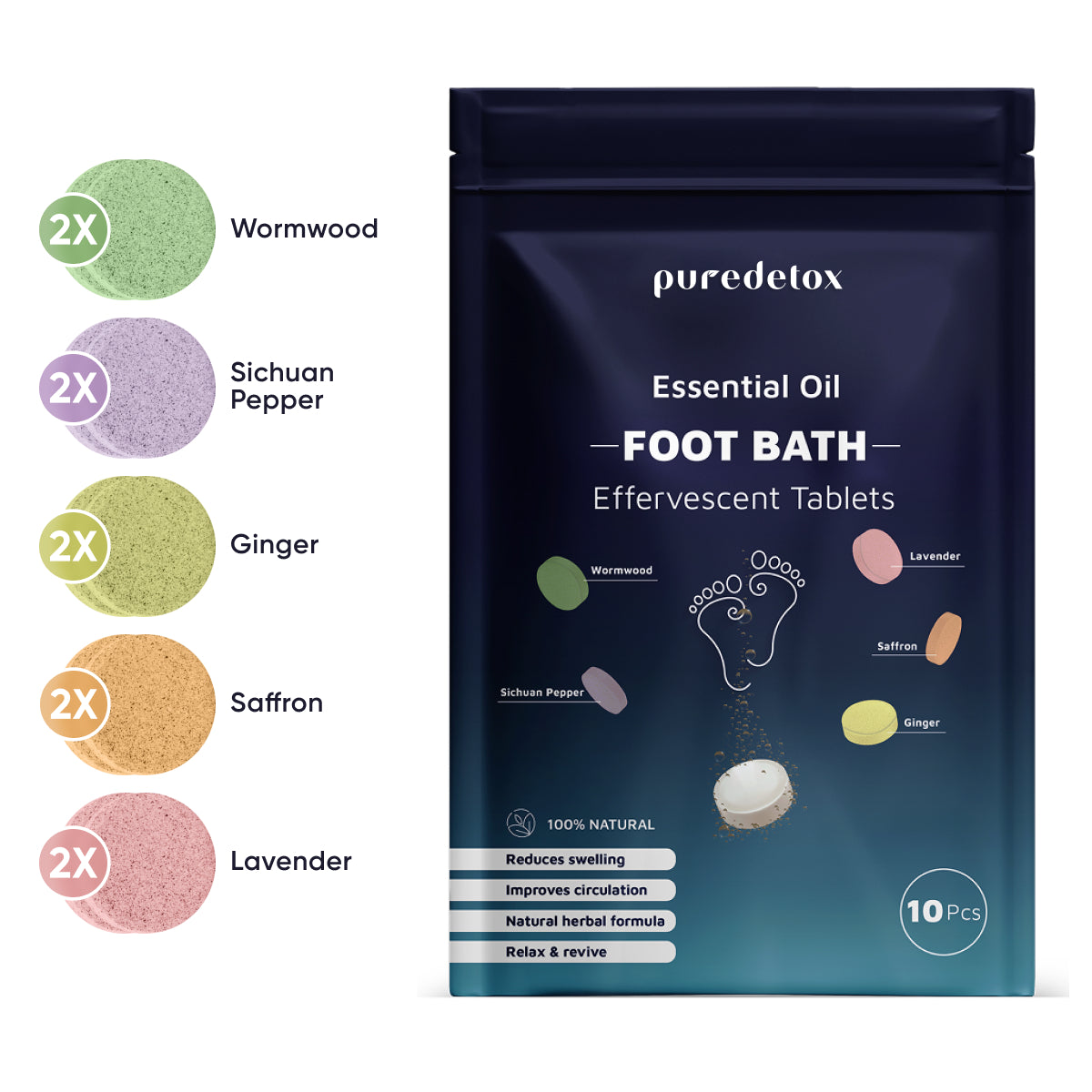 Pure Detox Effervescent Foot Spa Tablets