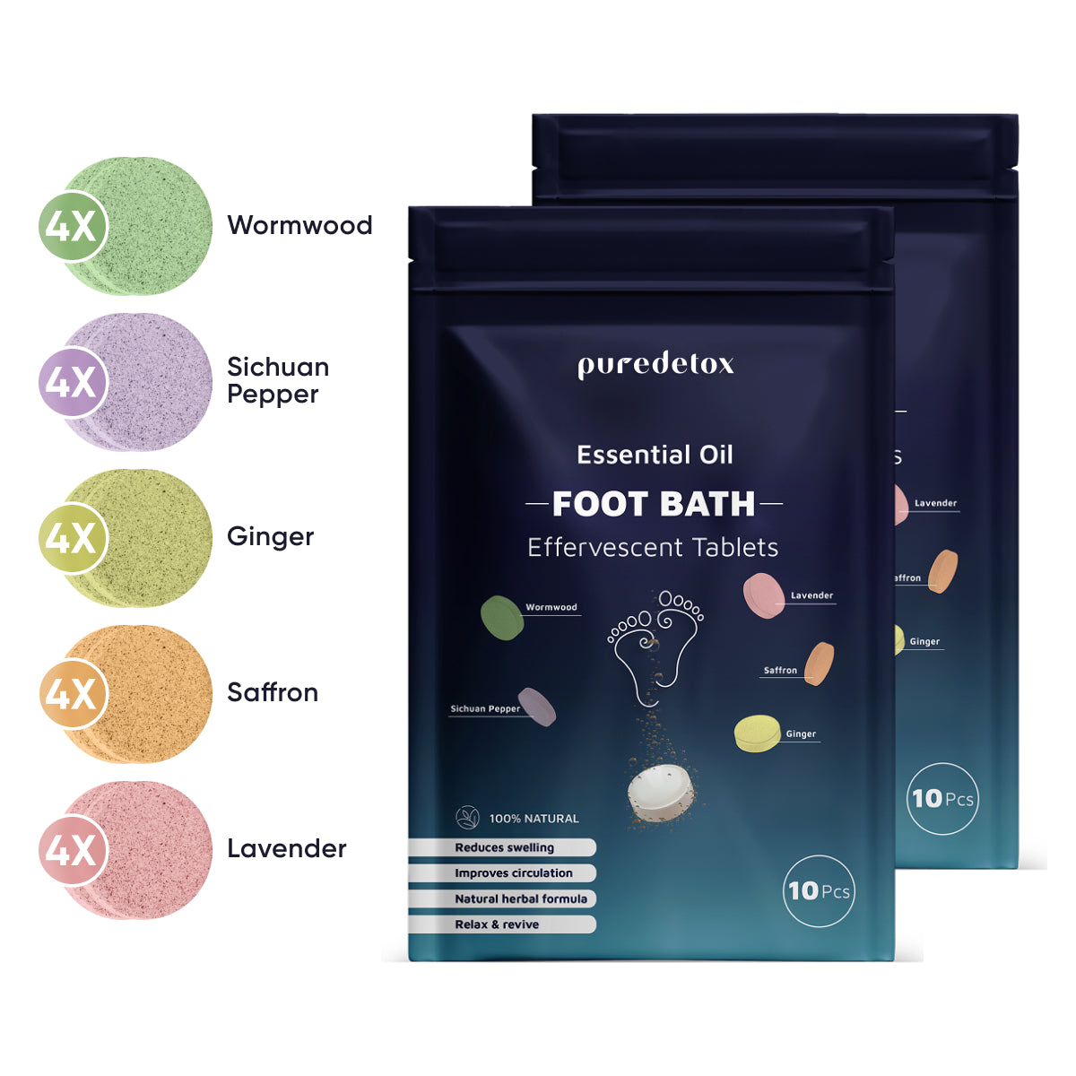 Pure Detox Effervescent Foot Spa Tablets