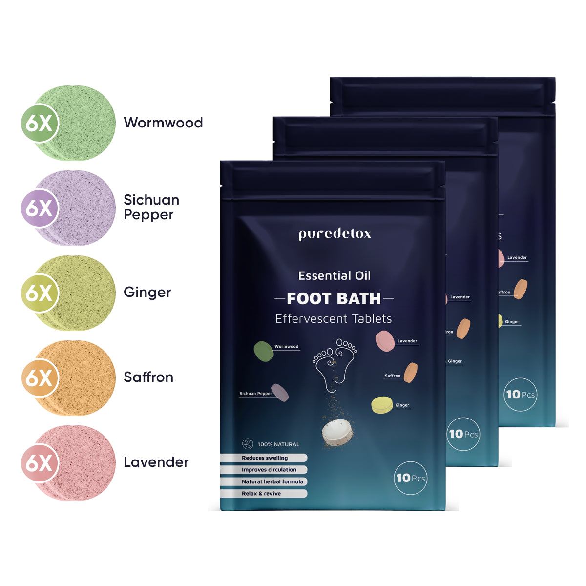 Pure Detox Effervescent Foot Spa Tablets