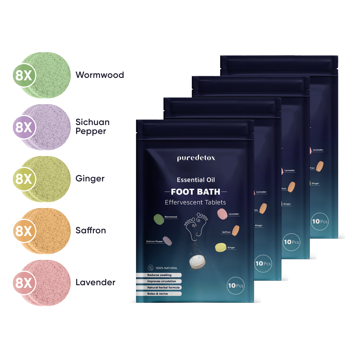 Pure Detox Effervescent Foot Spa Tablets